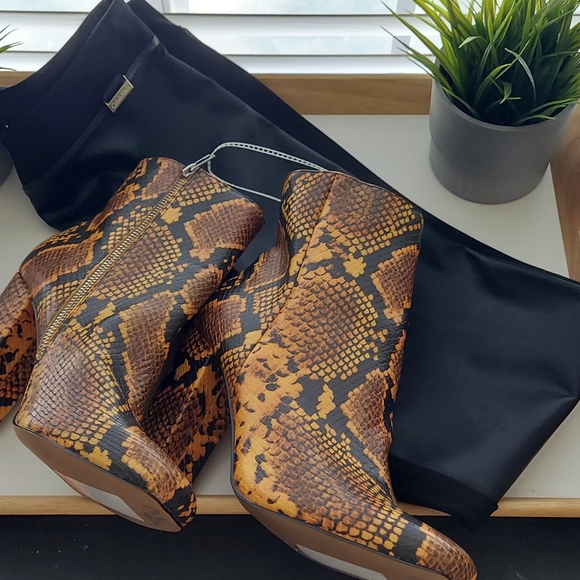 Steve Madden Shoes - STEVE MADDEN / Pixie / Yellow Snake Mid-Calf Boots